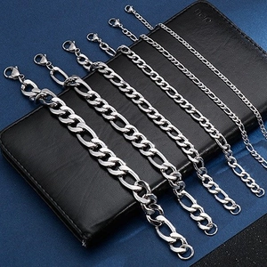 Bracciale Catena Figaro Curb Acciaio Inossidabile Hip Hop Semplice Moda Unisex Accessorio Gioielli