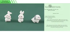 Miniature resin rabbit figurines detail with 1.9x2.3cm dimensions for micro landscape