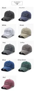 Vari colori di cappellini da baseball in cotone lavato con ricamo MACK in vista a griglia