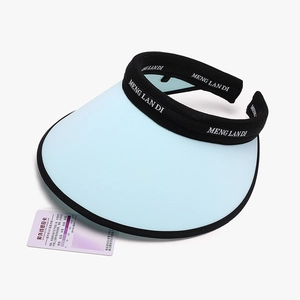 Women's UV protection sun hat with wide brim and adjustable headband in light blue