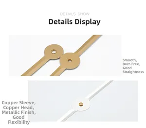 Detailed close-up of smooth metal clock hands featuring high-quality copper bushings