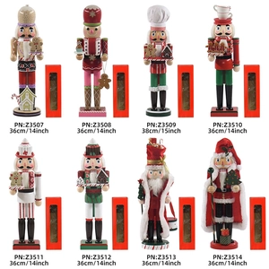 Set of 8 wooden 15-inch Nutcracker soldier figurines in various festive holiday designs
