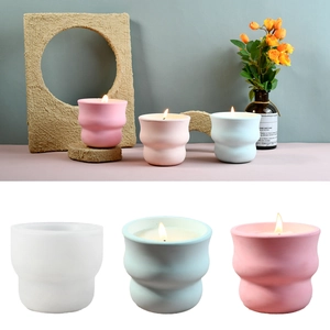 Stampo In Silicone Fai Da Te Ondulato Pieghettato Per Tazza Di Candela Aromaterapia Vaso Di Gesso Fatto A Mano Arredo Minimalista