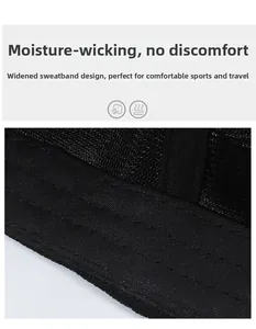 Detailed macro view of the wide moisture-wicking sweatband inside the black baseball cap