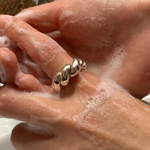 925 Sterling Silver Ring Twisted Rope Design Adjustable Open Band Minimalist Jewelry For Women