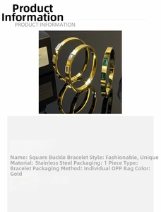 Detail view of gold-plated stainless steel bangle featuring rectangle-cut emerald gemstones