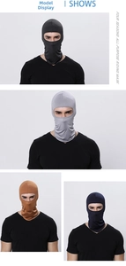 Outdoor cycling balaclava masks in four colors showing breathable fabric and snug fit