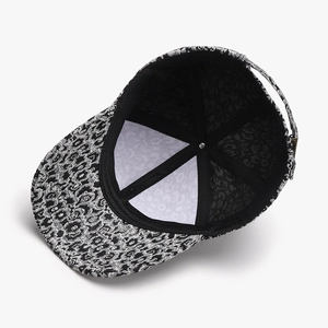 Breathable patterned baseball cap with internal structure and metal strap buckle