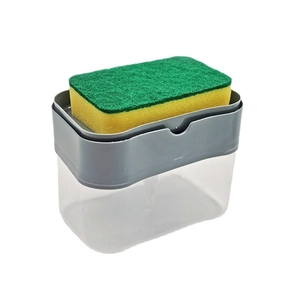 Dispenser per sapone piatti 2 in 1 con porta spugna e spugnetta per la cucina