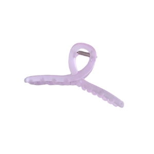 Pince à cheveux lilas mate au design torsadé et rond avec ressort métallique