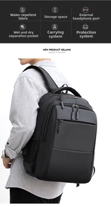 Zaino business impermeabile con porta cuffie e fascia per trolley da viaggio