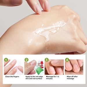 Detailed guide showing steps to apply nourishing cuticle oil with the rollerball applicator