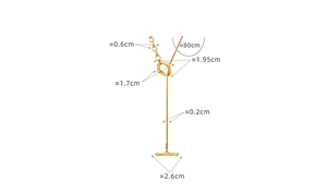 Detailed size parameters for the 80cm gold OT buckle chain necklace in polished finish