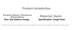 Detailed specification list for resin Christmas glitter elk house hanging decorations