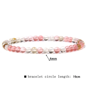 Detail view of 4mm natural stone bead bracelet with a circle length of 19cm