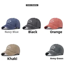 Color options of washed cotton baseball caps with Faith Over Fear embroidery