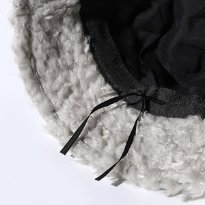 Cozy plush bucket hat for winter featuring a warm fleece texture and soft lining
