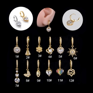 Golden and silver butterfly flower zircon drop earrings in 12 stylish catalog designs