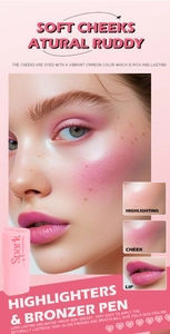 Detailansicht eines rosa Schimmer-Rougestifts für Wangen-Highlighter und Glanzeffekt