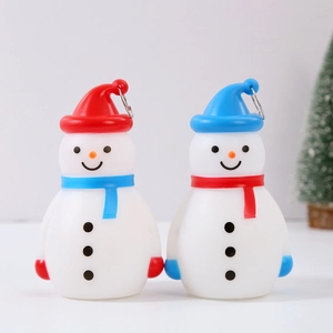 Décorations de bonhomme de neige LED rouges et bleues pour l'arbre de Noël festif