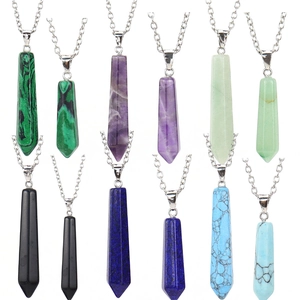 Natural Crystal Stone Hexagonal Column Point Pendant Necklace Healing Quartz Gemstone Daily Jewelry For Women Men