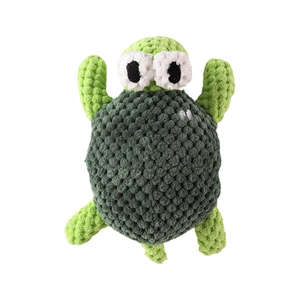Juguete para perro de tortuga de ganchillo con cuerda resistente y sonido interno