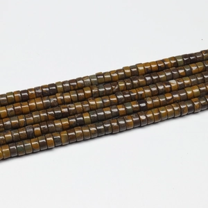Natural round stone spacer beads in green and brown for DIY jewelry making