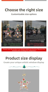 Detailed Christmas window stickers featuring starry tree patterns and festive snow elements