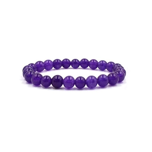Bracciale elastico con perline di ametista viola da 8mm e pietre naturali