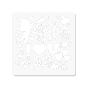 DIY Love Heart Stencil for Scrapbooking with I Love U lettering for Surprise Box