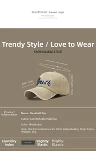 Detail of khaki washed cotton baseball cap with blue Fresh 3D embroidery and metal buckle