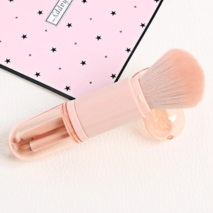 4 In 1 Retractable Makeup Brushes Portable Multifunctional Synthetic Fiber Dual Ended Travel Beauty Tools