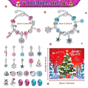 Size guide for Christmas advent calendar jewelry set with two 16cm DIY bracelets
