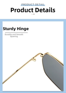 Detailaufnahme robuster goldener Metallscharniere an einer Oversize-Sonnenbrille