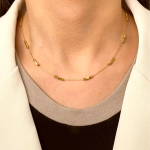 Minimalist Stainless Steel Square Cube Pendant Necklace For Women 18K Gold Plated Geometric Handmade Adjustable Jewelry Necklace
