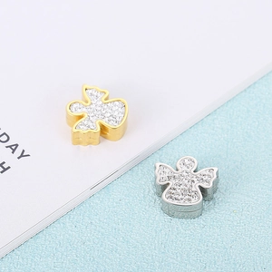 Angel Pendant Stainless Steel Rhinestone Inlaid DIY Jewelry Making Accessory Fashion Korean Style For Women Girls