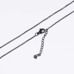 Minimalist Black Stainless Steel Chain Necklace With Lobster Clasp And Extension Chain DIY Accessory For Men Women