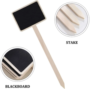 Mini wooden blackboard sign with stake and frame for plant labels and DIY message boards