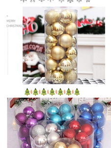 Detailed close-up of colorful matte, glossy and glitter Christmas ball ornaments set