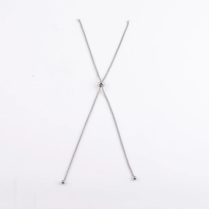 Stainless Steel Bolo Chain Necklace Adjustable Slider Bead Box Chain DIY Jewelry Making Minimalist Simple Accessory