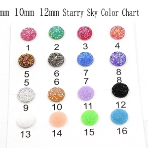 Round Druzy Cabochons Resin Flatback Sparkling Glitter Starry Effect Beads For DIY Jewelry Making Craft Decoration