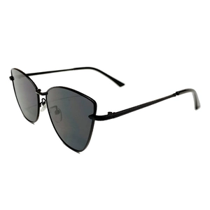 Classic black metal frame cat eye sunglasses for women with a sleek minimalist design