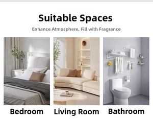 Three-panel view of tulip candle used in bedroom, living room, and bathroom settings