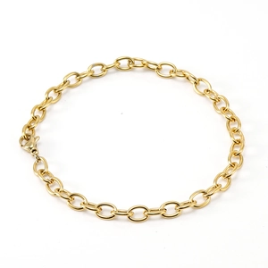 18K gold-plated stainless steel O-chain necklace featuring a secure lobster clasp