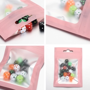 Pink matte aluminum window resealable packaging bag for jewelry and digital accessories