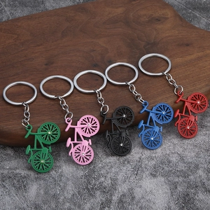 Bicycle Keychain Zinc Alloy Rhinestone Bike Keyring Pendant Bag Charm Creative Gift For Men Women
