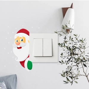 Santa Claus wall sticker for light switches with snowflakes for festive Christmas home decor