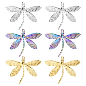 Stainless Steel Dragonfly Pendant Necklace For Women Delicate Wing Texture Animal Theme Jewelry Elegant Gift