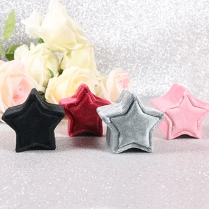 Star-shaped velvet jewelry boxes for rings and earrings in multiple elegant colors