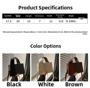 Guide des tailles détaillé et spécifications techniques du sac à main carré en cuir PU
